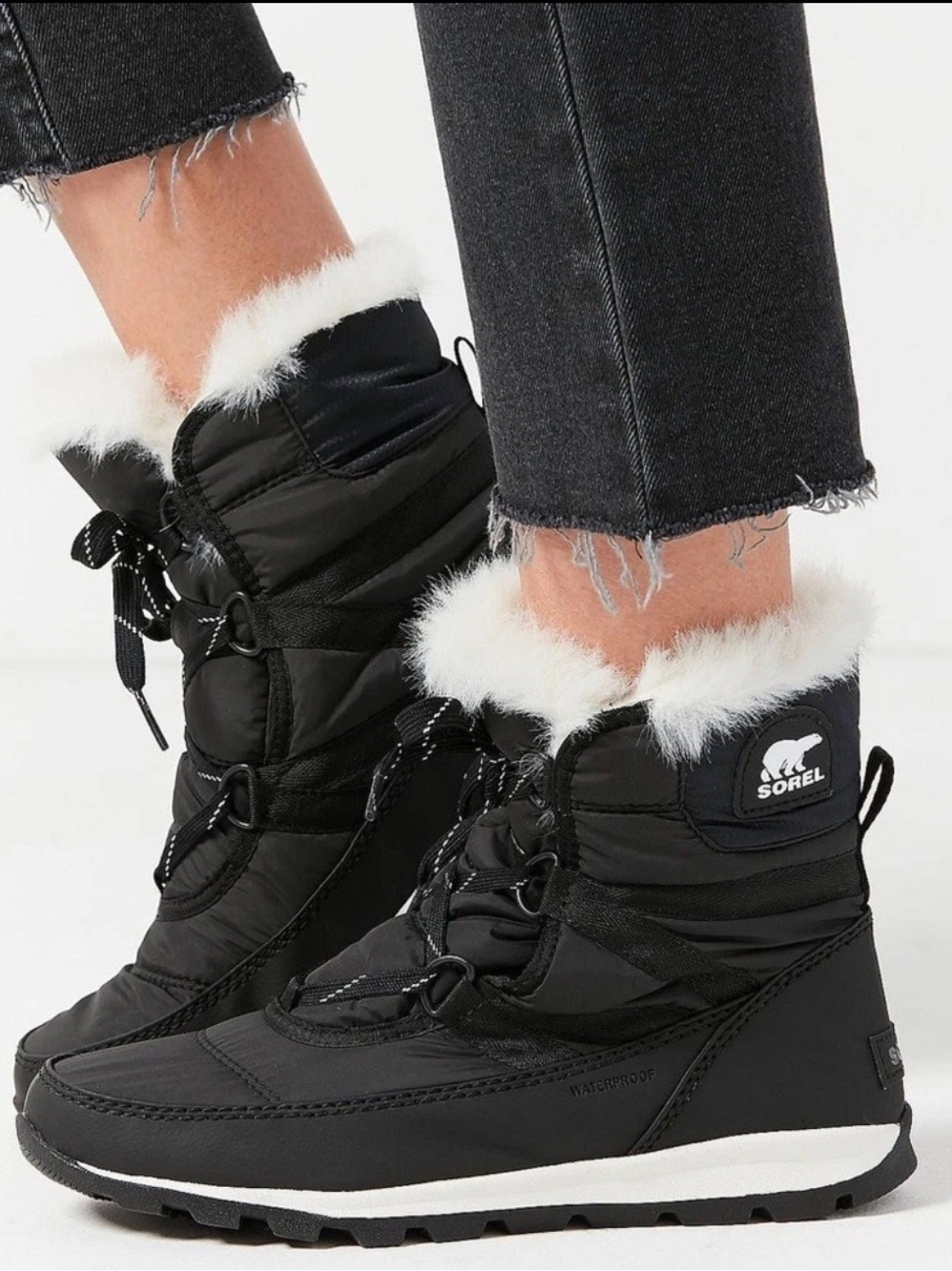 Sorel Women's Whitney Short Lace Winter Boots Black